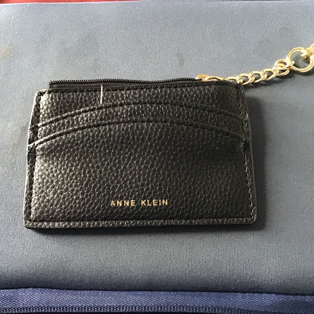 Anne Klein black leather Id wallet